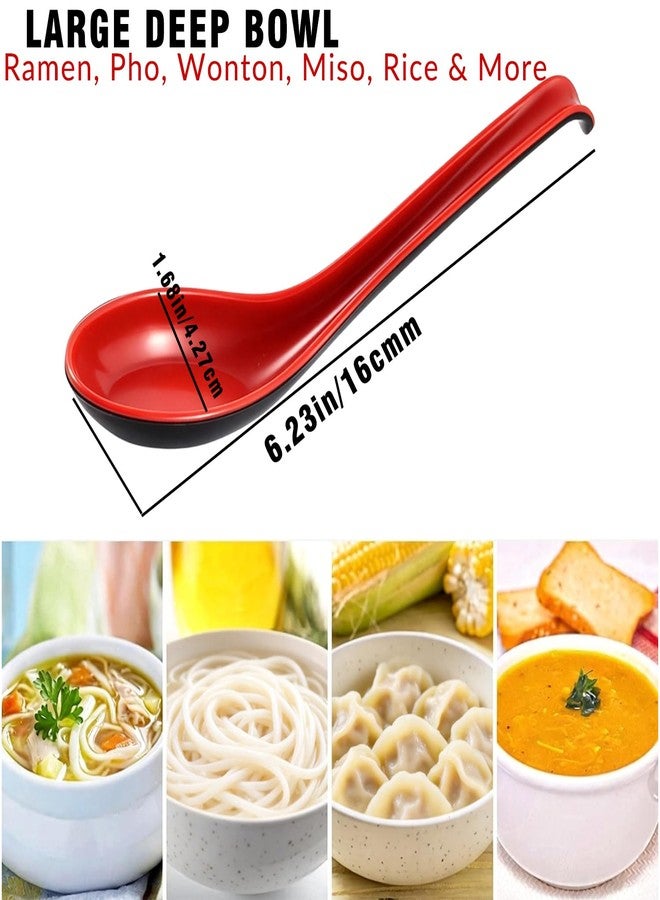CZXNBI 8PCS Asian Soup Spoons, Japanese Miso, Chinese Ramen, Pho, Wonton & Noodle Soup Spoons, Dishwasher Safe, Shatterproof - Image 3