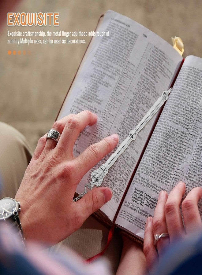 SAFIGLE أداة سافيجل لقراءة الكتاب المقدس اليهودي - مؤشر معدني للتوراة مع سلسلة لقراءة الكتاب المقدس، متين، طوله 5.11 بوصة، مثالي لدراسة الكتاب المقدس والصلاة - Image 3