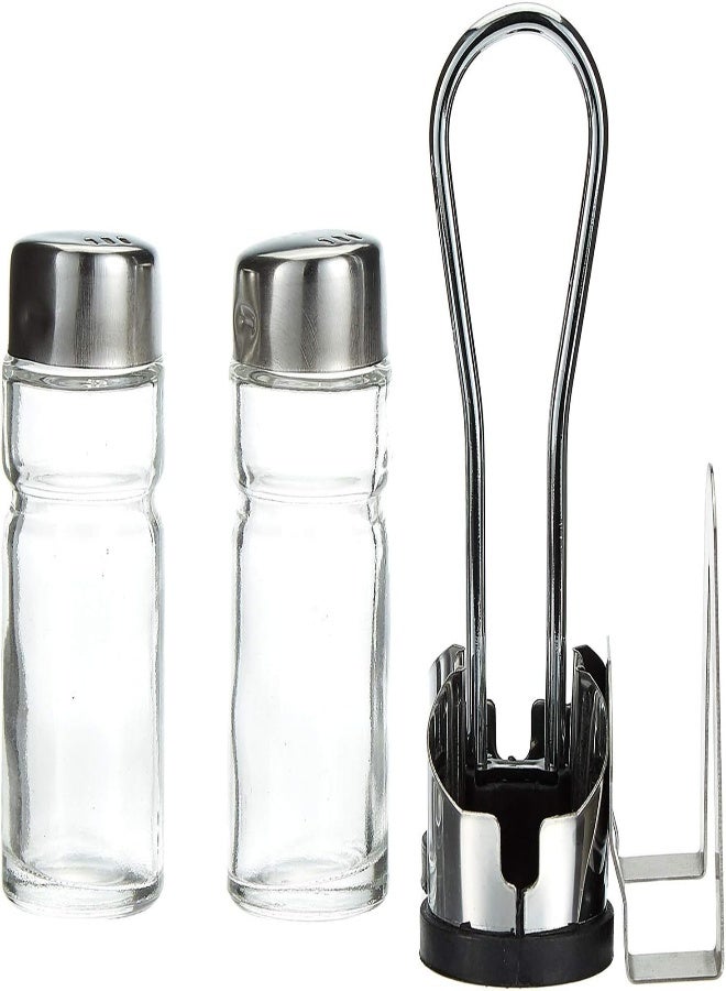 AKDC Harmony Table Top Salt And Pepper Glass Holder - Clear - Image 1