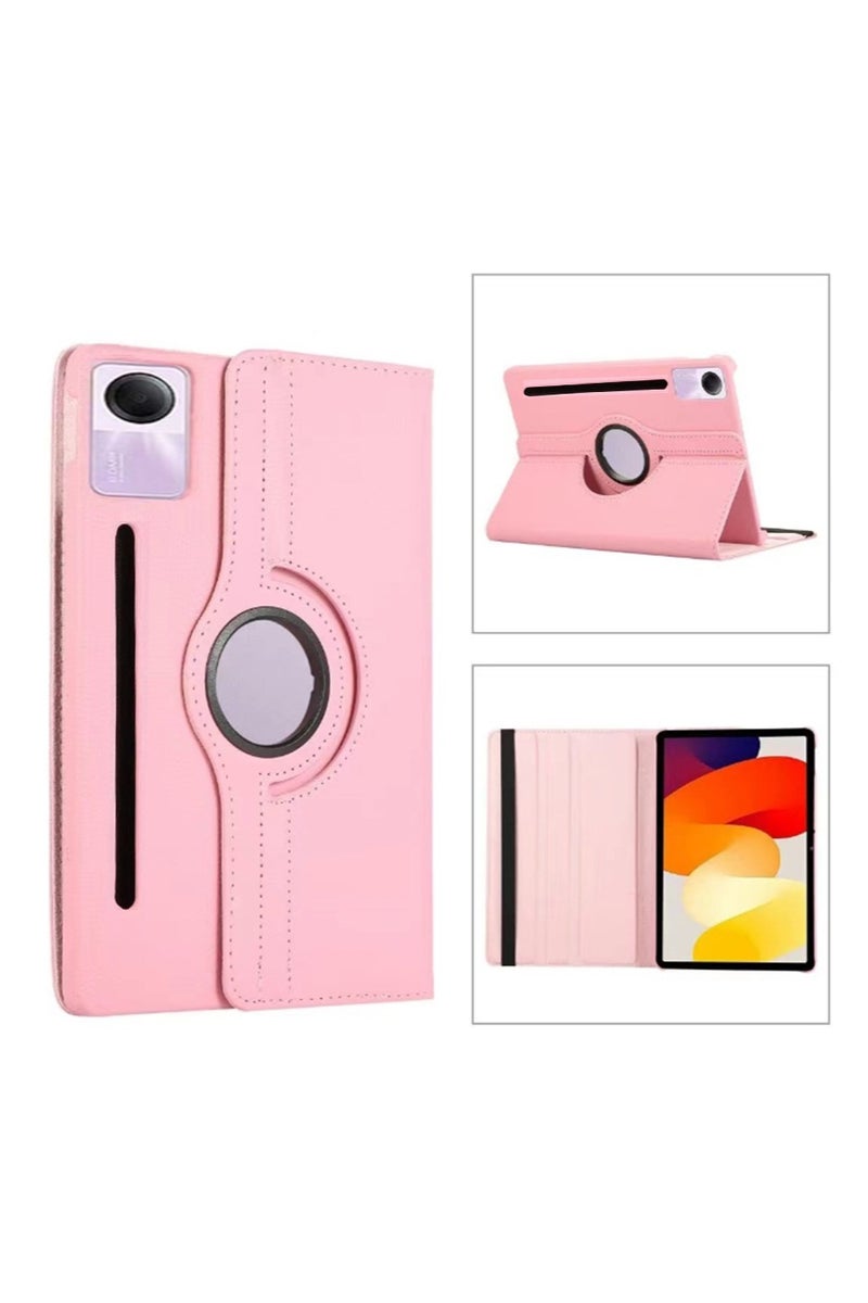 for Lenovo Idea Tab Pro 12.7 Inch Case Cover, Multi-Angle Stand + 360 Rotating Bracket + Shockproof Leather Slim Protective Cover，pink - Image 1