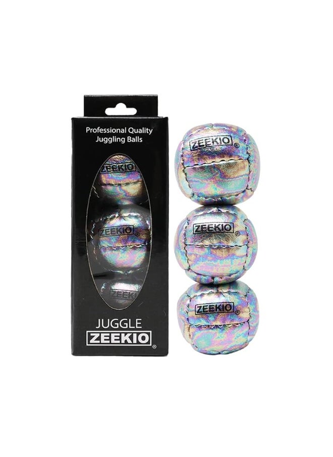Zeekio Zeekio Galaxy Juggling Balls - Premium 12 Panel Genuine Leather Balls - 130g - 67mm - Pack of 3 - Cosmo  - Image 2