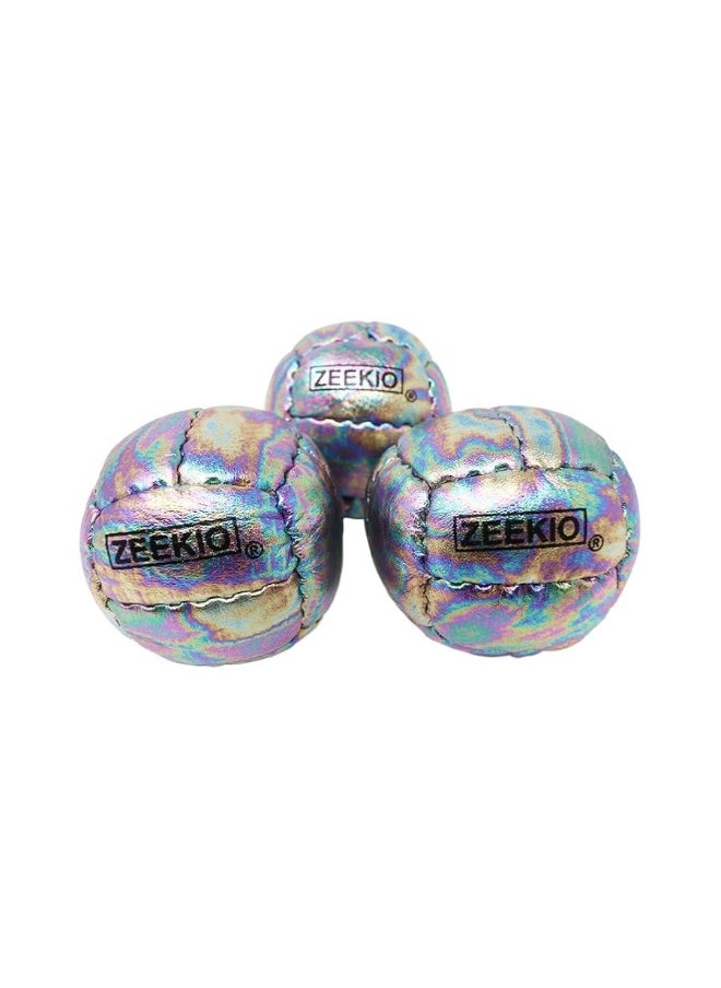 Zeekio Zeekio Galaxy Juggling Balls - Premium 12 Panel Genuine Leather Balls - 130g - 67mm - Pack of 3 - Cosmo  - Image 3