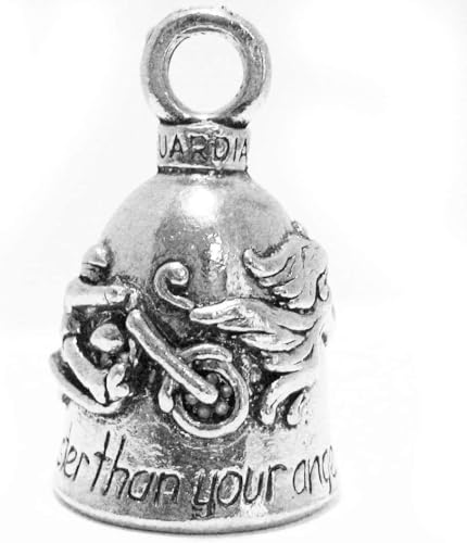 Guardian Bell Guardian Angel Motorcycle Bell Bike Accessory with Black Bell Hanger - Never Ride Faster than Your Angel can Fly - Image 2