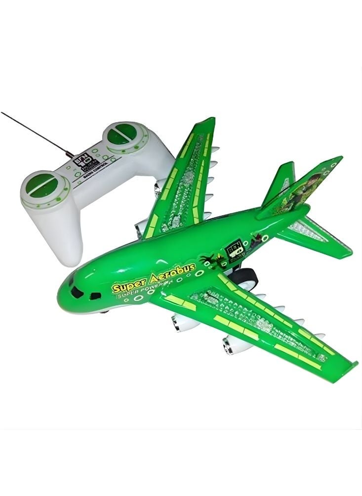 بريميم لعبة طائرة بن تن ألين فورس الخضراء التي تعمل بجهاز تحكم عن بُعد مع أضواء وأصوات - Image 1