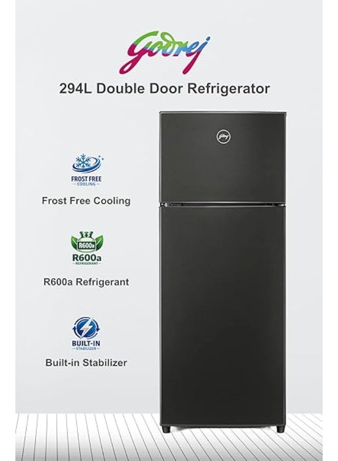 Godrej 294 Ltr Gross / 272 Ltr Net Capacity Frost Free Nano Shield Technology Inverter With Freshness up to 30 Days Double Door Refrigerator (GFE310F ST GL Black Color) 135 W RT GFE310F ST GL Black - Image 4