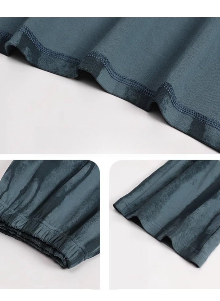 MIIOW - Cotton Pajamas Men's Oversized Loose Long Sleeved High-End Home Suit Set - Image 1