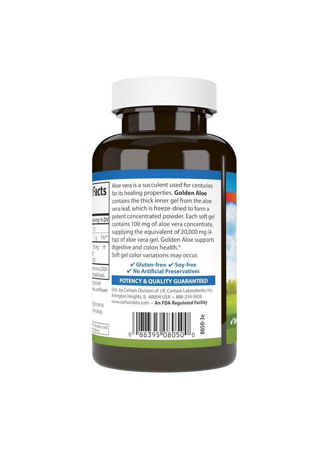 Carlson Labs Golden Aloe 100 mg, 60 CT - Image 3