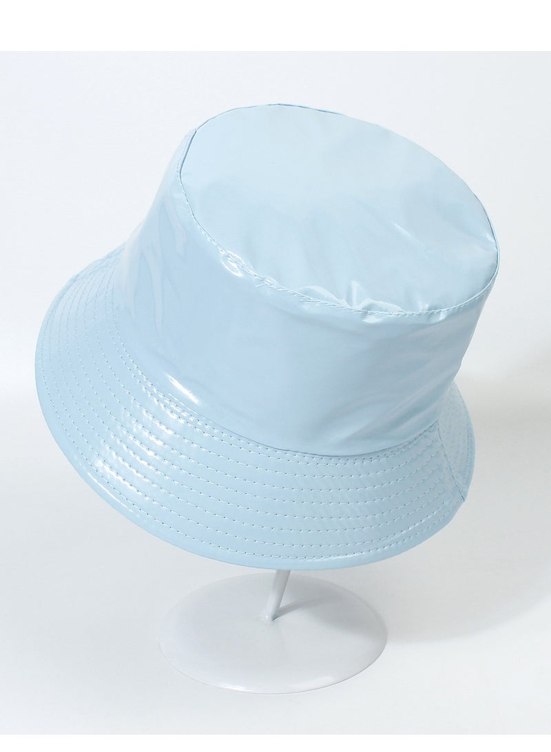 قبعة دلو لامعة للجنسين من جلد PU قبعة مطر مقاومة للماء قبعة صيد قبعة دلو قابلة للانعكاس قبعات شمسية قابلة للطي - Image 2