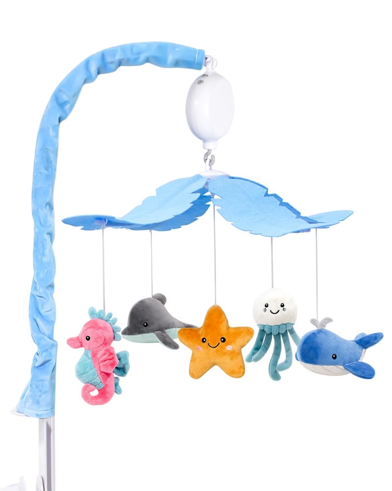 FEISIKE Baby Crib Mobile with 35 Lullabies 3 Modes Rotation  Music Adjustable Volume Nursery Decor for Boys and Girls Ocean Theme - Image 1