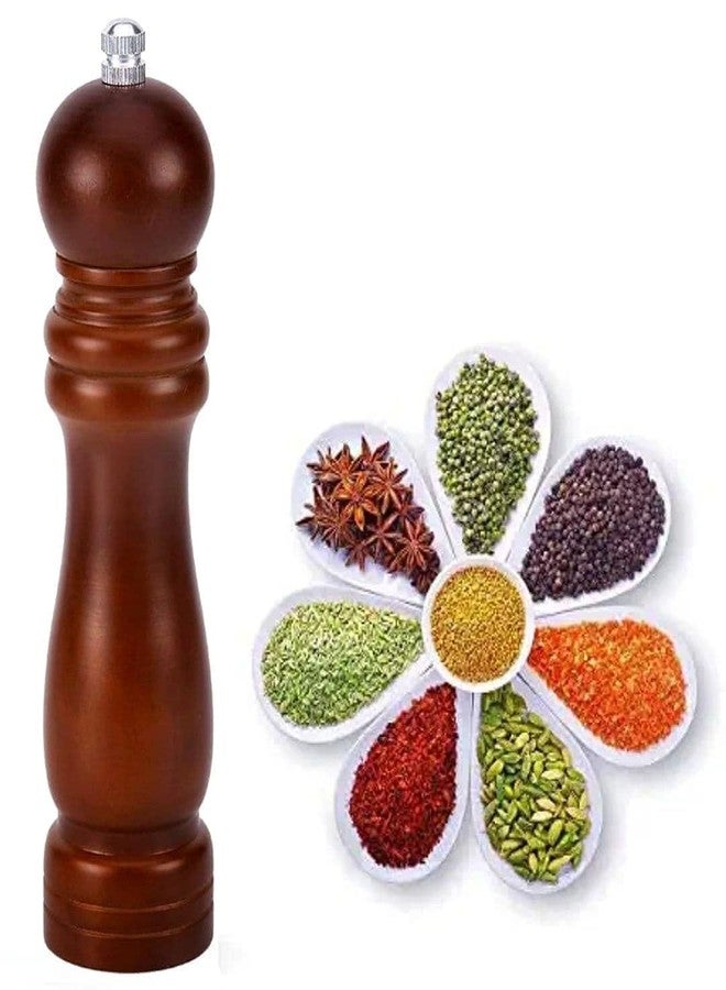 HETLESH Traditional Wooden Salt & Pepper Shakers with Adjustable Coarseness Refillable Stainless Steel Mechanism for Kitchen Dining Table Set | Best Kitchen Tools and Gadgets (8 inch-Paper Grinder) - Image 1