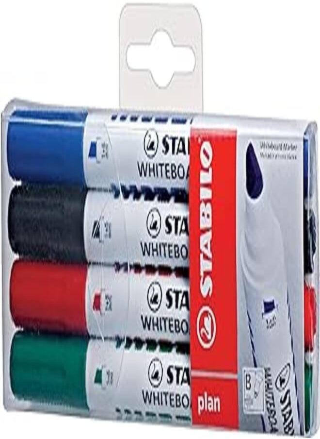 STABILO Stabilo plan chisel whiteboard makers - set of 4 colors 