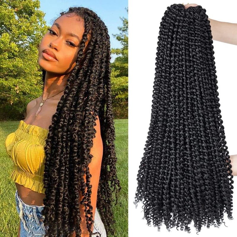 ShowCoco 8 Packs Passion Twist Hair 30 Inch Water Wave Crochet Hair For Passion Twist Crochet Braiding Hair Long Bohemian Hair Braiding Passion Twist Braids Synthetic Hair Extensions30 Inch 1B