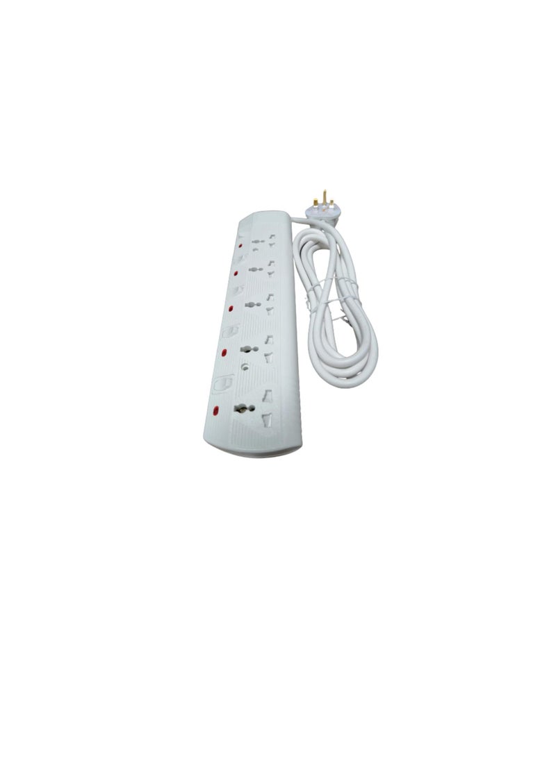 RR - Rr Esma Approved Universal Power Extension Socket With Individual Neon Light Switches 13A Plug 250V 5 Way 3 Mtr Cable - Image 1