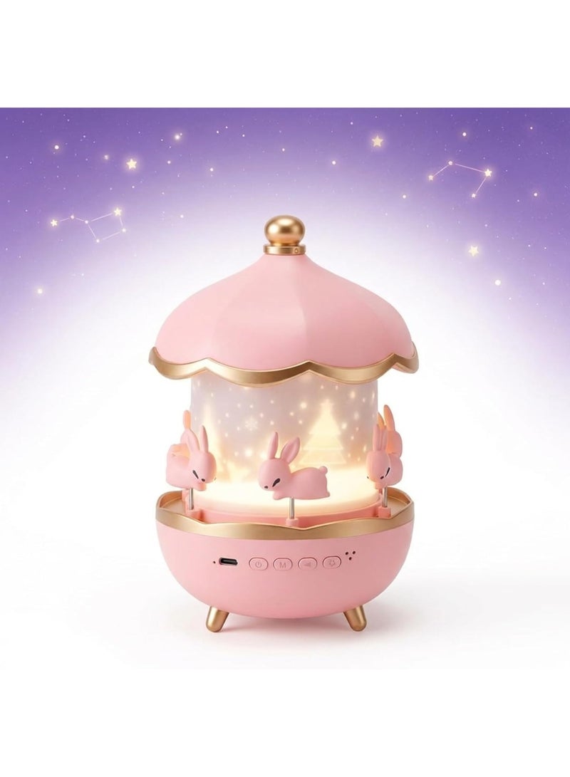 Kids Rabbit Sky Night Projector Lamp – 360° Rotating Star Projector with 6 Film Discs & 5 Colour Modes | Ceiling Galaxy Light for Bedroom, Nursery, Relaxation & Sleep Support - Image 4