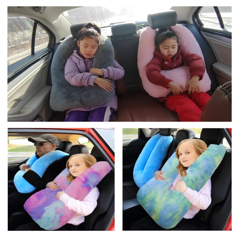 FHSGGP Travel Pillow Car Pillow Kid Car Sleeping The Sleeping Aid for Adults and Kids on Road Trips Kids Travel Pillow Colorful Purple - Image 4