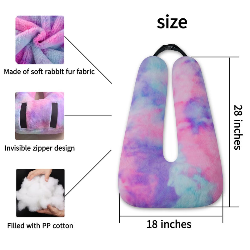 FHSGGP Travel Pillow Car Pillow Kid Car Sleeping The Sleeping Aid for Adults and Kids on Road Trips Kids Travel Pillow Colorful Purple - Image 3