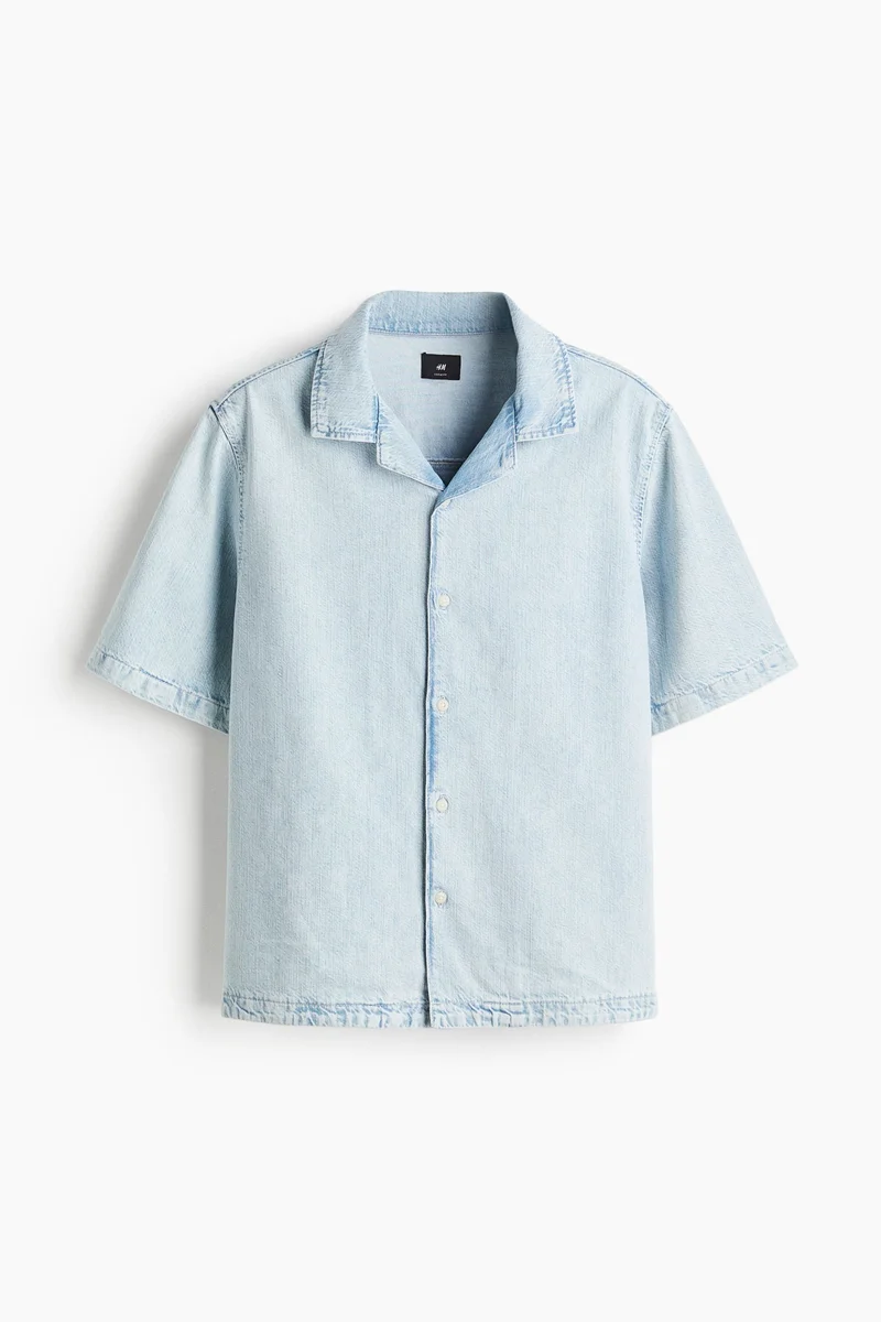 H&M  Regular Fit Denim resort shirt for Men | Best Price UAE