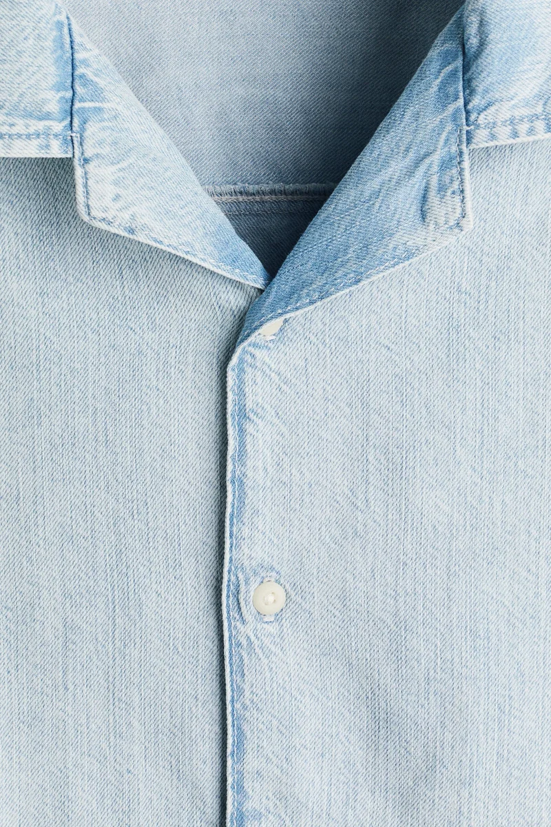 H&M  Regular Fit Denim resort shirt for Men | Best Price UAE