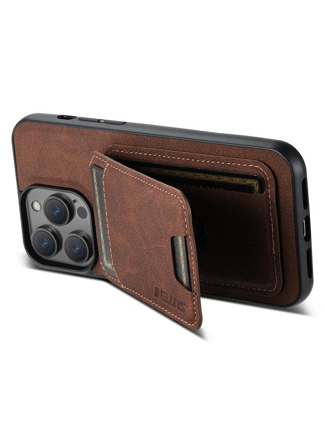 Suteni Case For iPhone 14 Plus H02 Litchi Leather Card Wallet Stand Back Phone Case - Image 4