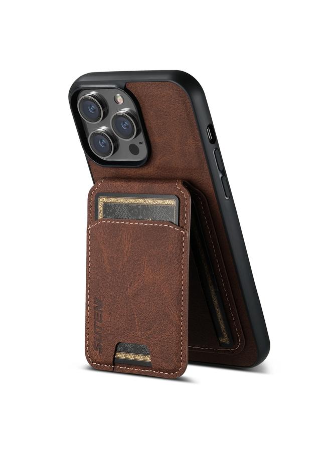 Suteni Case For iPhone 14 Plus H02 Litchi Leather Card Wallet Stand Back Phone Case - Image 3