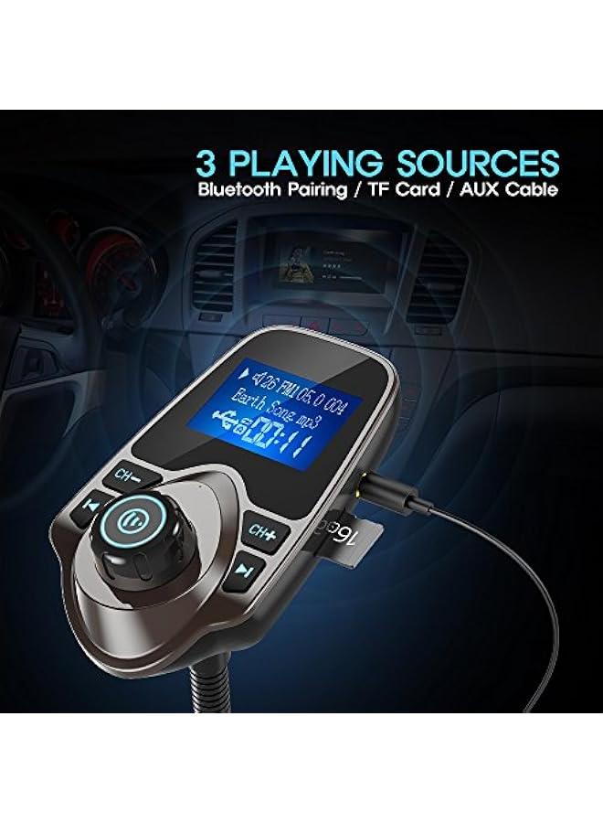 Arabest Bluetooth Car FM Transmitter Adapter Handsfree Kit with 1.44 Display - KM18 Brown  - Image 5