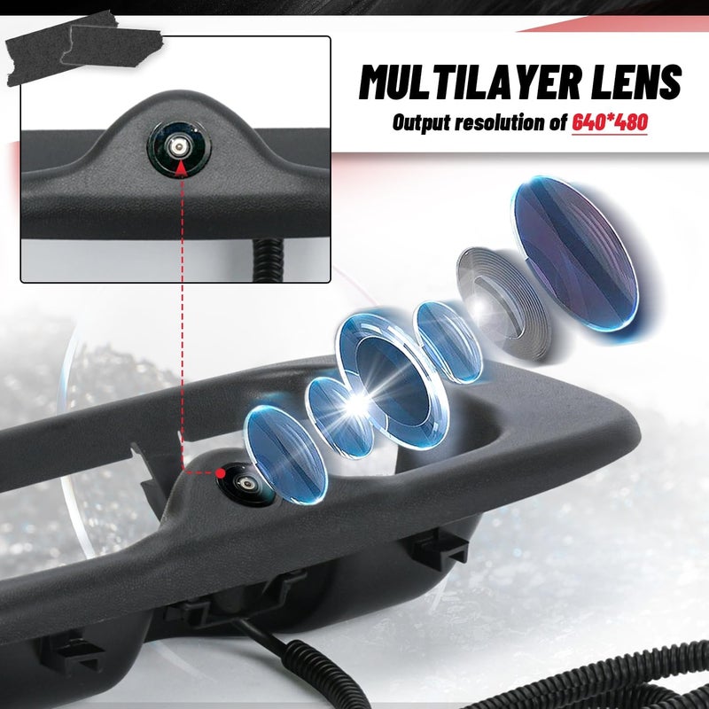 SJDYYMX Tailgate Handle with Backup Camera for Chevy Silverado/GMC Sierra 1999-2007 - Image 4