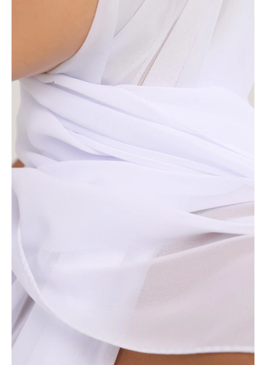 التوبة Ready Practical Luxury Pipe Bonnet Chiffon Shawl