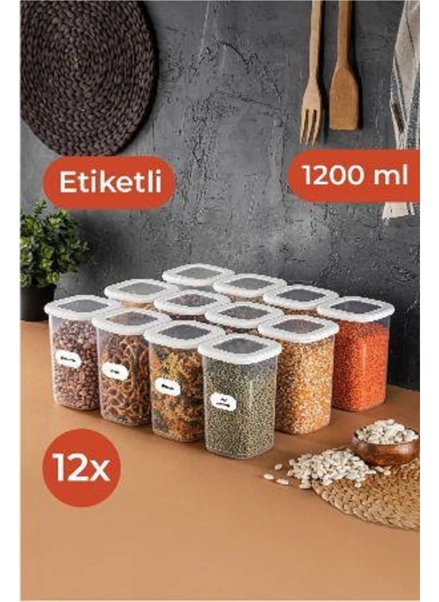 Magev Plastik - Magev Plastic Colorful Labeled 12 LI Foil Square Food Storage Container - Image 1