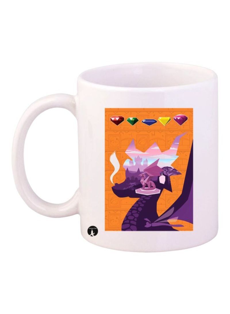 RKN Spyro Video Game Printed Mug White/Orange/Purple Standard Size