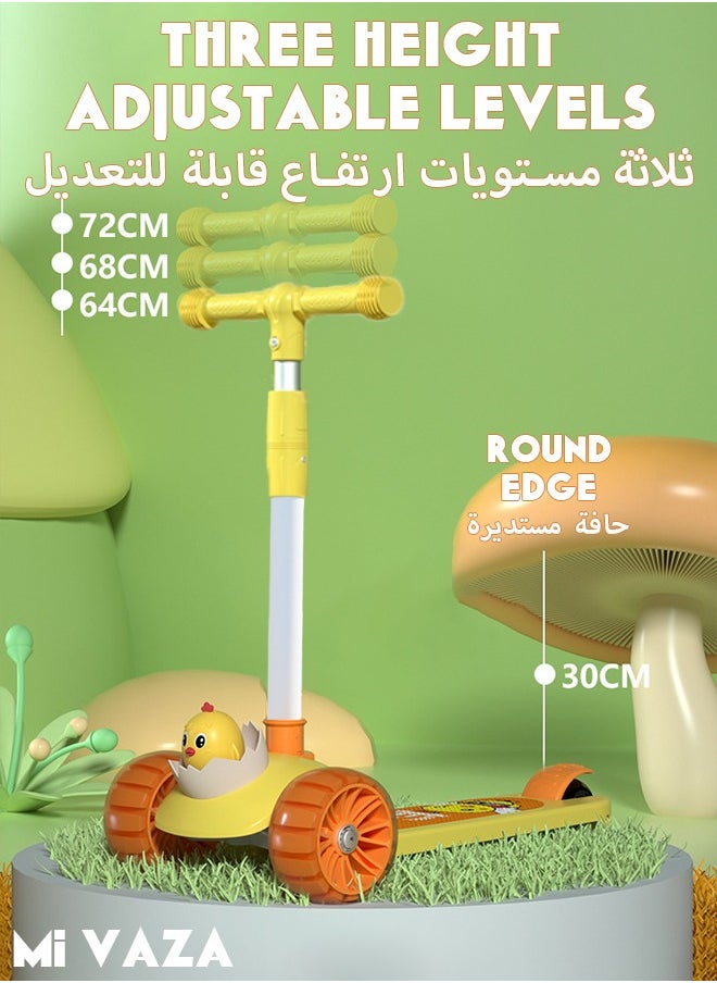 مي فازا سكوتر للأطفال بثلاث عجلات مع عجلات مضيئة LED للأطفال الصغار من البنات والأولاد، 3 ارتفاعات قابلة للتعديل، تميل إلى التوجيه، سطح عريض جدًا، عجلات مضيئة للأطفال من عمر 3 إلى 14 عامًا  - Image 4