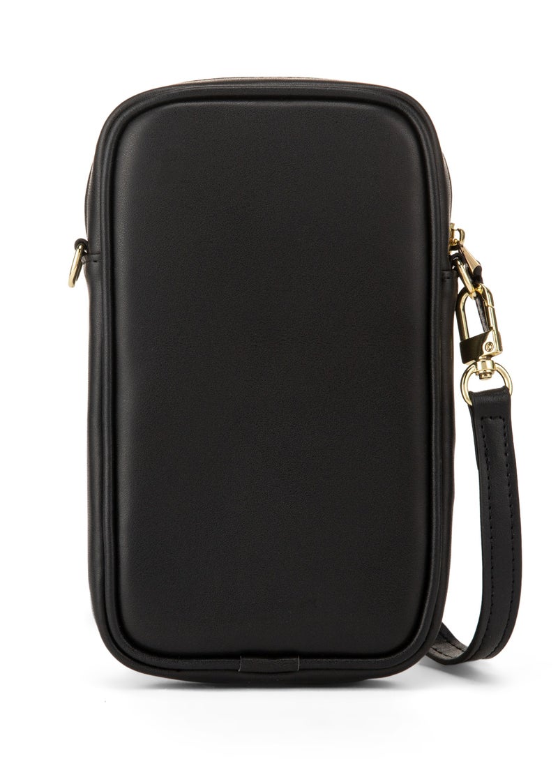HOLBORN CLASSIC Luna Travel Pouch With Phone Compartment For Women - Black, Leather Phone Pouch Bags, Crossbody Phone Bag, Genuine Leather - Image 3