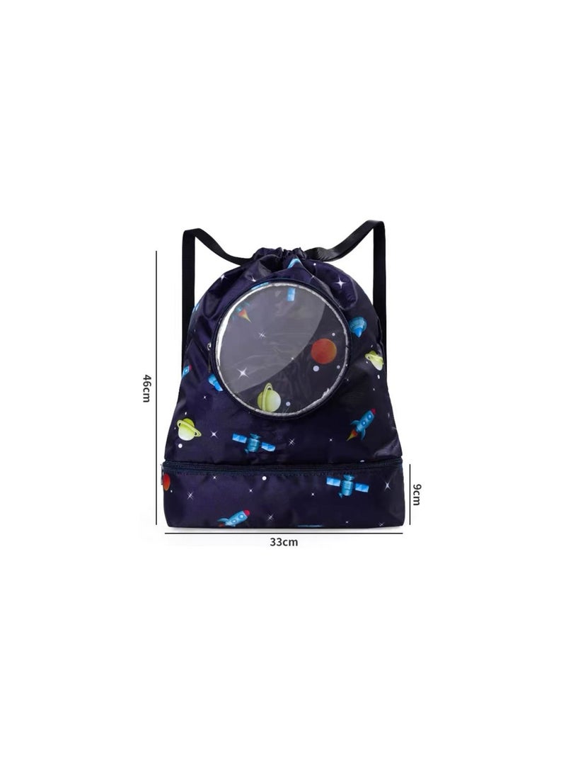 Generic 1-Piece Dry Wet Separation Fitness Bag,Waterproof Beach Swimming Bag Storage Backpack,Sports Equipment Swimming Bag,School Dry and Wet Separated Backpack with Storage Layer for Special Items and Glass  - Image 5