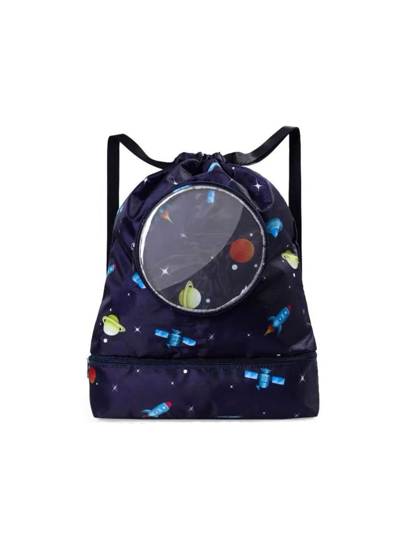 Generic 1-Piece Dry Wet Separation Fitness Bag,Waterproof Beach Swimming Bag Storage Backpack,Sports Equipment Swimming Bag,School Dry and Wet Separated Backpack with Storage Layer for Special Items and Glass  - Image 1