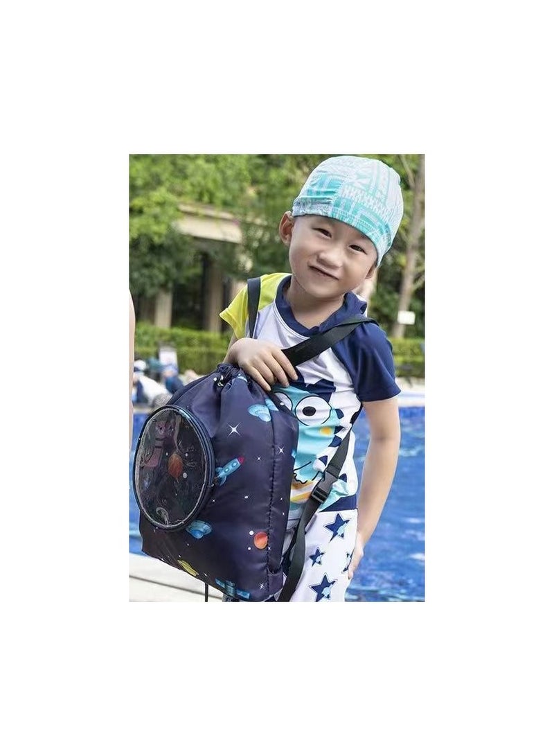 Generic 1-Piece Dry Wet Separation Fitness Bag,Waterproof Beach Swimming Bag Storage Backpack,Sports Equipment Swimming Bag,School Dry and Wet Separated Backpack with Storage Layer for Special Items and Glass  - Image 4