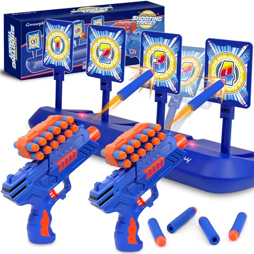 GMAOPHY Digital Shooting Targets with 2 Foam Dart Toy Blaster Kids Shooting Game Toys Electronic Scoring Auto Reset 4 Targets Birthday for Ages 5 6 7 8 9 10 Years Old Kids Boys Girls - Image 1