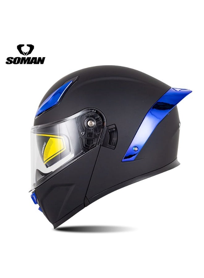 SOMAN Modular Motorcycle Helmet – 2-in-1 Full Face & Open Face Convertible, Flip-Up Design, Dual Visor, Enhanced Safety & Comfort - Image 2