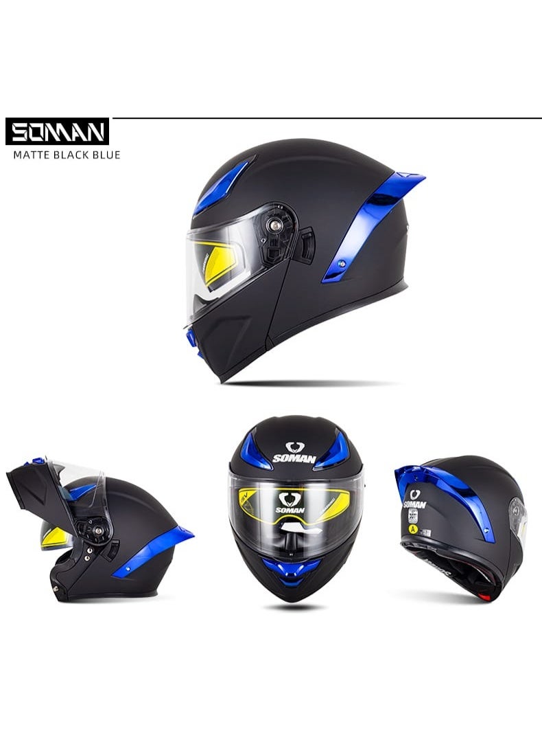 SOMAN Modular Motorcycle Helmet – 2-in-1 Full Face & Open Face Convertible, Flip-Up Design, Dual Visor, Enhanced Safety & Comfort - Image 3