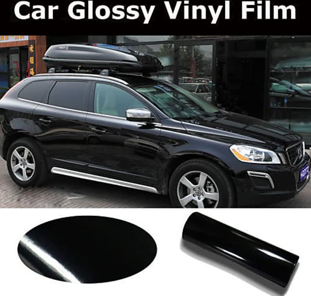 HOME13 Glossy Black Vinyl Wrap Self Adhesive Air Release Bubble Vinyl Wrap for Cars - Car Interior Wrap & Exterior(18 x 148 Inch, Black Glossy) - Image 5