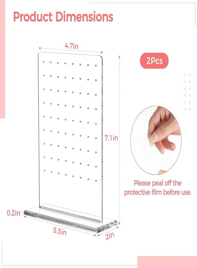 Anistuff 2-Pack Earring Organizer – 72-Hole Clear Acrylic Jewelry Display Stand | Transparent Rack for Studs, Earrings & Accessories – Space-Saving Jewelry Holder for Women & Girls - Image 2
