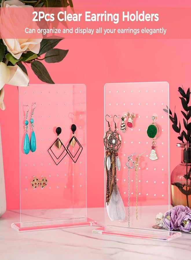 Anistuff 2-Pack Earring Organizer – 72-Hole Clear Acrylic Jewelry Display Stand | Transparent Rack for Studs, Earrings & Accessories – Space-Saving Jewelry Holder for Women & Girls - Image 5