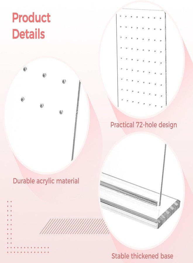Anistuff 2-Pack Earring Organizer – 72-Hole Clear Acrylic Jewelry Display Stand | Transparent Rack for Studs, Earrings & Accessories – Space-Saving Jewelry Holder for Women & Girls - Image 3