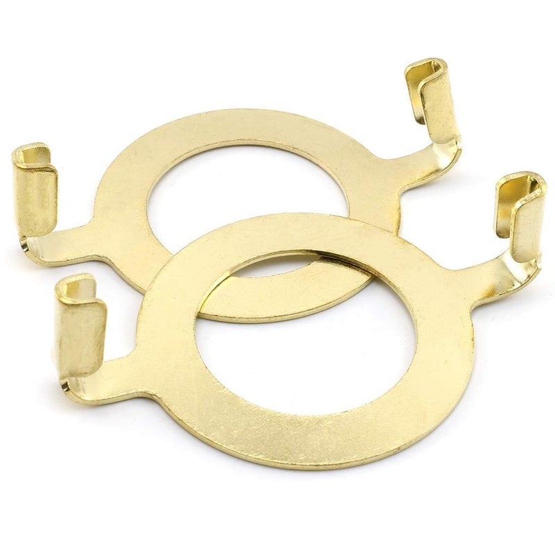 MARRTEUM E26 Lamp Harp Saddle Base Lampshade Holder 1-7/16" (36 mm) Non-Slip UNO Collar Adapter for E26 Threaded Base, 2pcs Gold Tone - Image 1