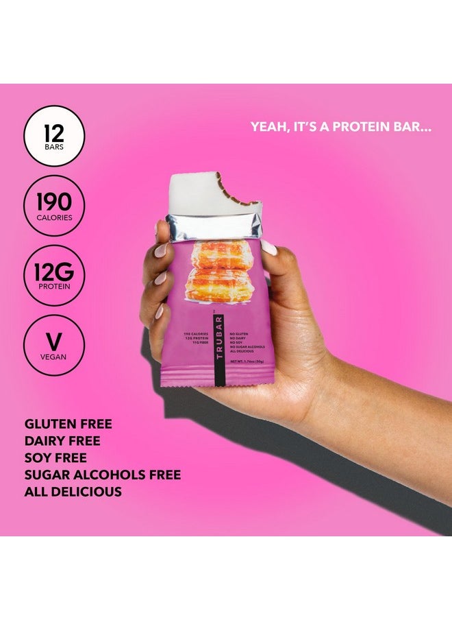 Health & Household - Trubar Vegan Protein Bar, Daydreaming About Donuts, Gluten Free, Plant Based Protein, Dairy Free, Non Gmo, Soy Free, No Sugar Alcohols, 12G Protein, 12G Fiber, 23G Carb, On The Go Snack Bars, 12 Ct - Image 1