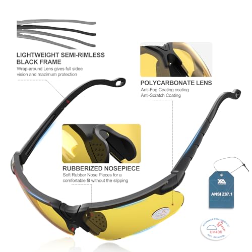 xaegistac Shooting Glasses with Case Anti Fog Hunting Safety Glasses for Adults - Image 3