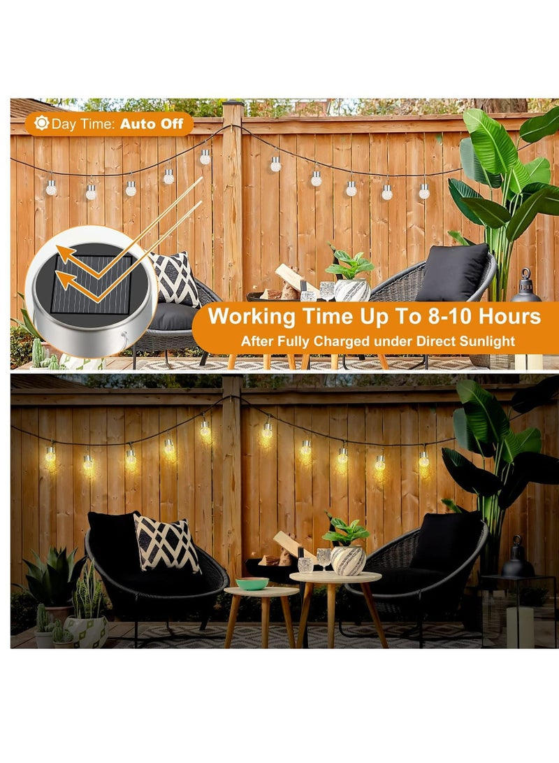 Arabest 12Pack Decorative Cracked Glass LED Ball Lights Hanging Solar Lights Outdoor - Image 4