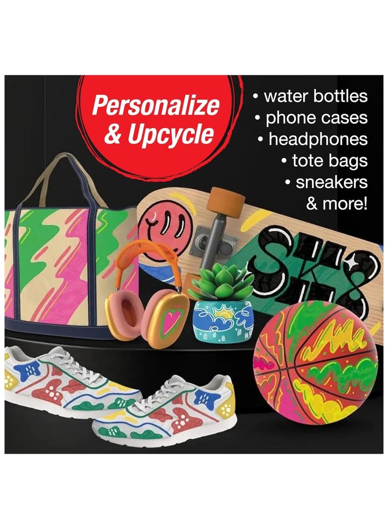 FABER-CASTELL 6-Piece Shake And Paint Black Edition Acrylic Paint Markers Metallic Colours - Image 5