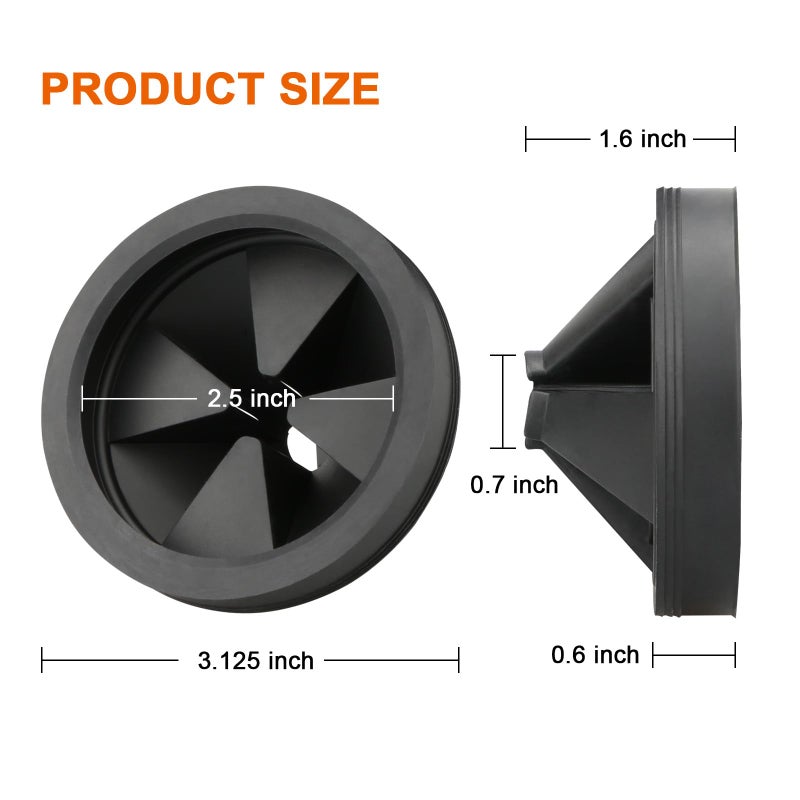 Dincerpen 2 Pcs Garbage Disposal Splash Guard Sink Baffle  3 1/8"" Removable Garbage Disposal Rubber Drain Insert  Replacement Waste Food Garbage Disposal Parts For Waste King Whirlaway And Ge Models - Image 2