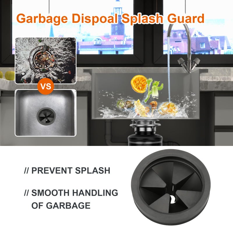 Dincerpen 2 Pcs Garbage Disposal Splash Guard Sink Baffle  3 1/8"" Removable Garbage Disposal Rubber Drain Insert  Replacement Waste Food Garbage Disposal Parts For Waste King Whirlaway And Ge Models - Image 3