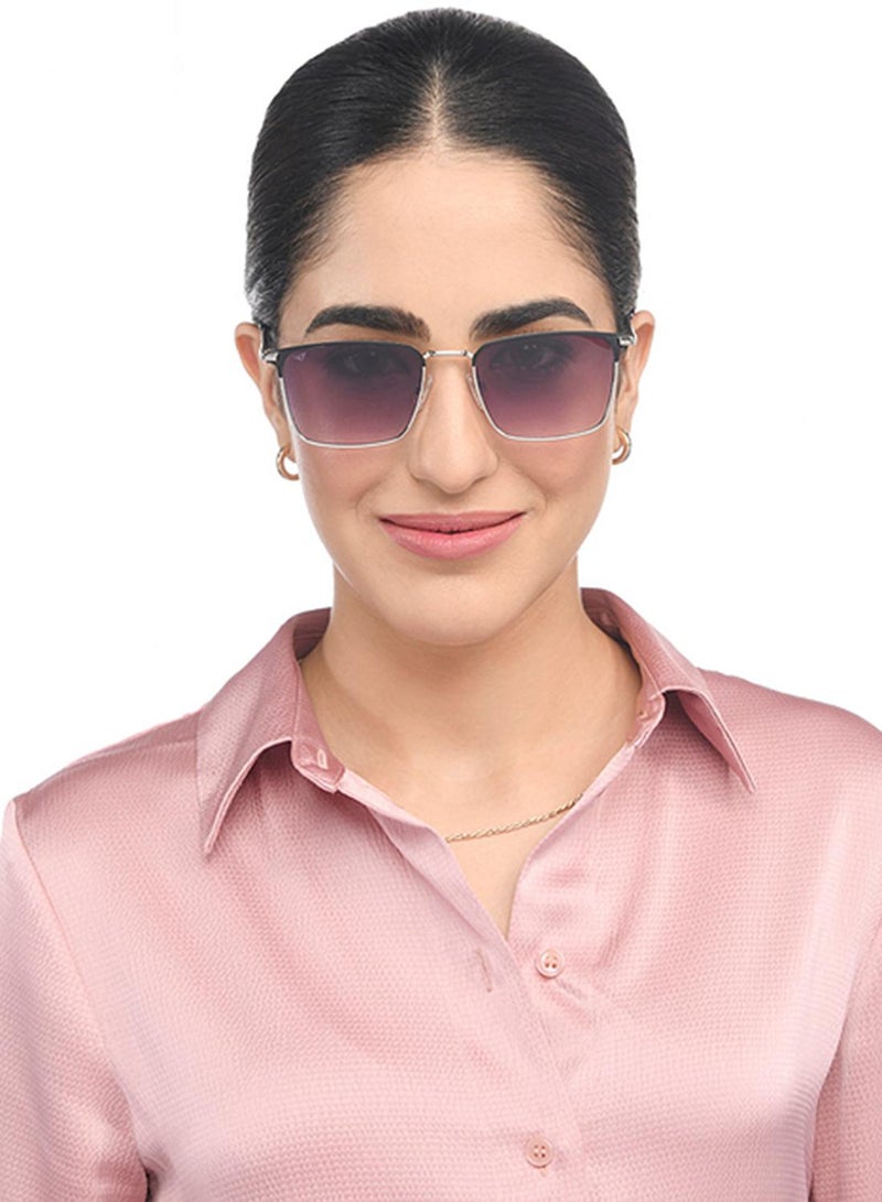 VINCENT CHASE Unisex Vincent Chase By Lenskart | Silver Pink Full Rim Rectangular | Economic Range | Branded Latest and Stylish Sunglasses | 100% UV Protected | Men & Women | Medium | VC S15799 - Image 4