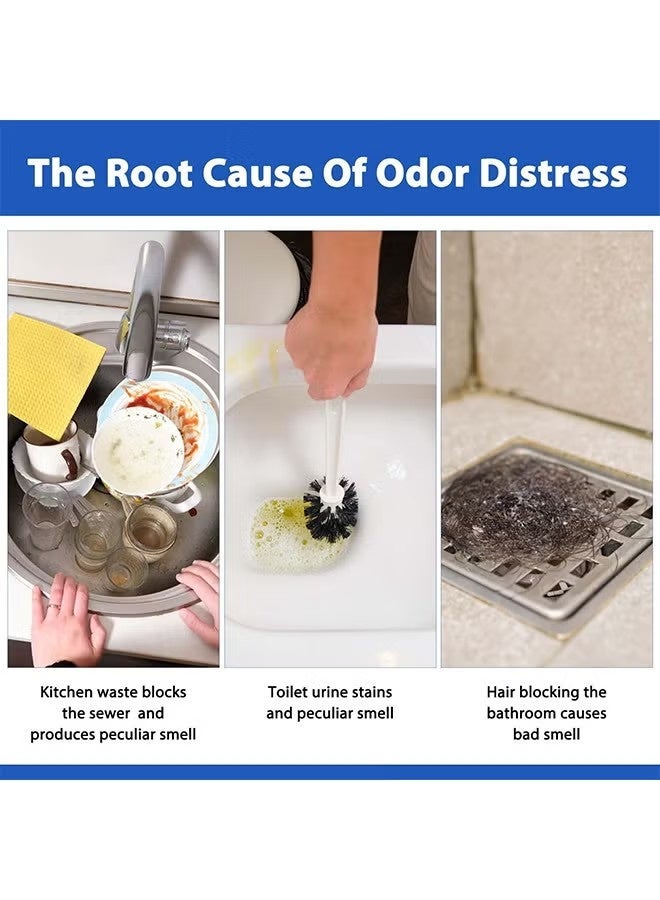جوي فيش 2 حزم أنابيب رغوة نظافة ، الصرف نظافة رغوة حوض قوي تنظيف بسرعة عطر حمام مزيل الرائحة وعاء لمراحيض حوض انسداد إزالة ، معدل تعقيم فعال 99٪ - Image 3